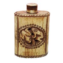 OX BONE CARVED SNUFF BOTTLE W/ FORG